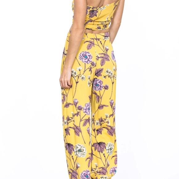 FLOWER PATTERN TANK TOP AND LONG WIDE PANTS SET - Picture 6 of 6